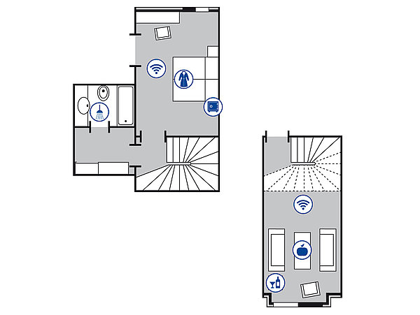 Room floor plan Junior suite | Maritim Hotel Mannheim