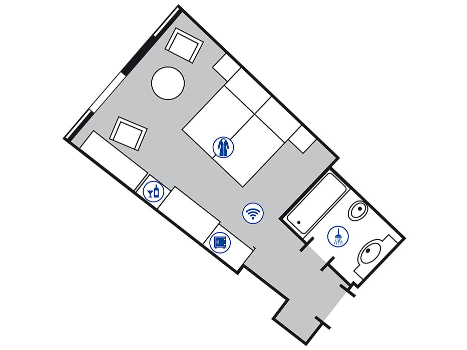 Planimetria della camera Superior | Maritim Hotel Ulm