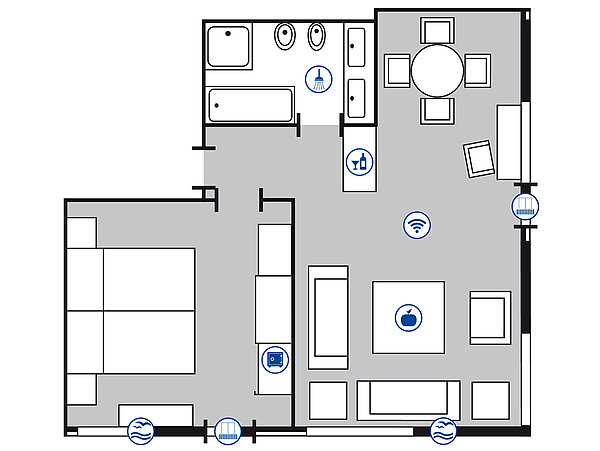 Planimetria della camera Penthouse | Maritim Seehotel Timmendorfer Strand