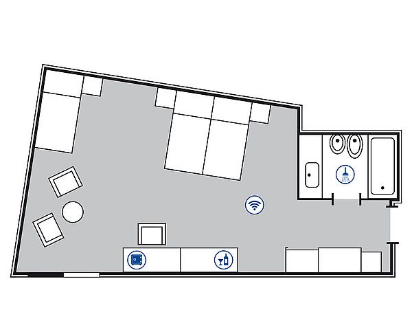 Planimetria della camera famigliari | Maritim Hotel Königswinter