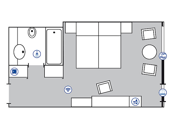 Room floor plan Superior room | Maritim Seehotel Timmendorfer Strand