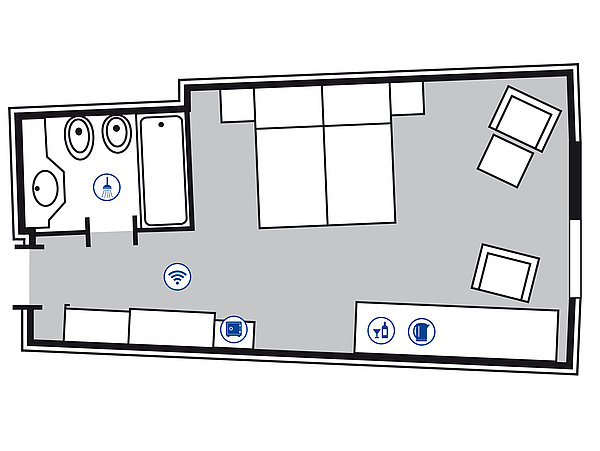 Room floor plan Superior room | Maritim Hotel Frankfurt