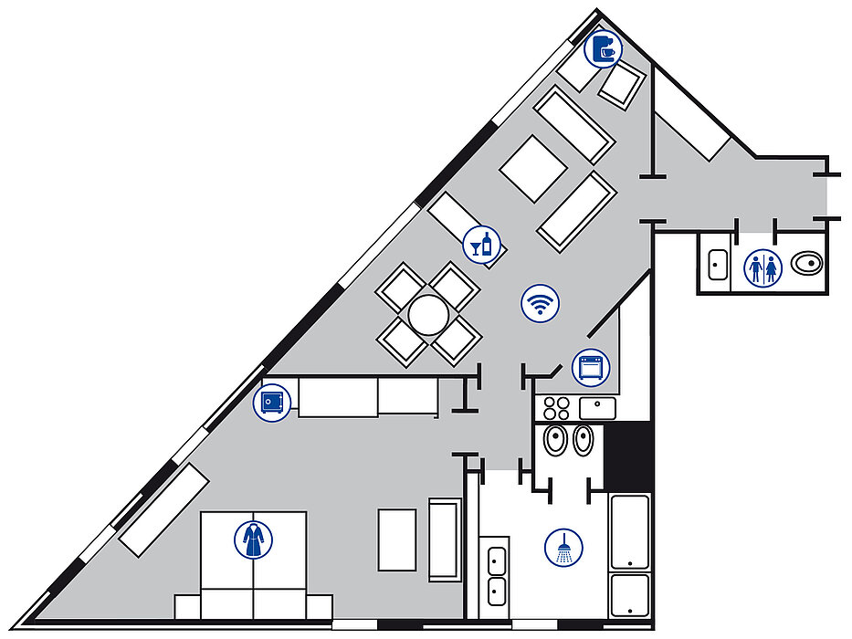 Plan de la salle Suite Master | Maritim Hotel Düsseldorf