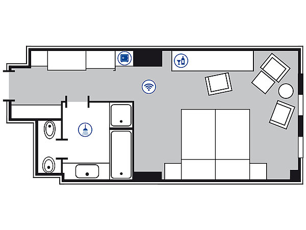 Plano de la habitación Classic | Maritim Hotel & Internationales Congress Center Dresden