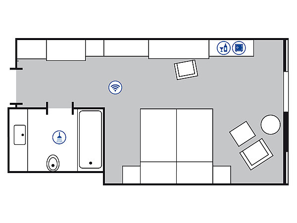 Plan de la chambre Classic | Maritim Hotel Stuttgart