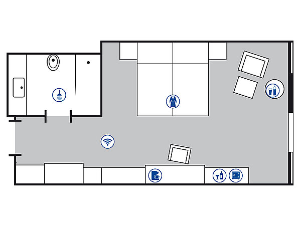 Planimetria della camera Superior | Maritim Hotel Stuttgart