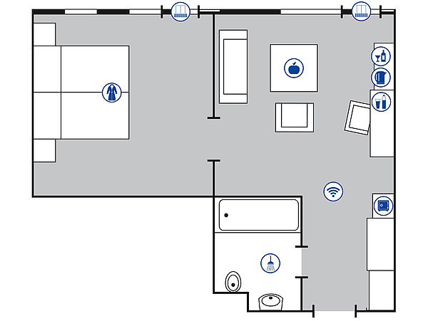 Plano de la habitación Suite Junior | Maritim Hotel Bad Salzuflen