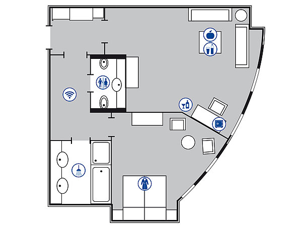 Plano de la habitación Suite | Maritim Hotel Bonn