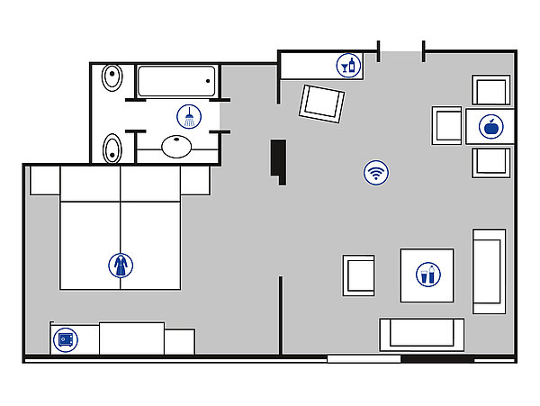 Plano de la habitación Suite Mahagony | Maritim Hotel Bad Wildungen